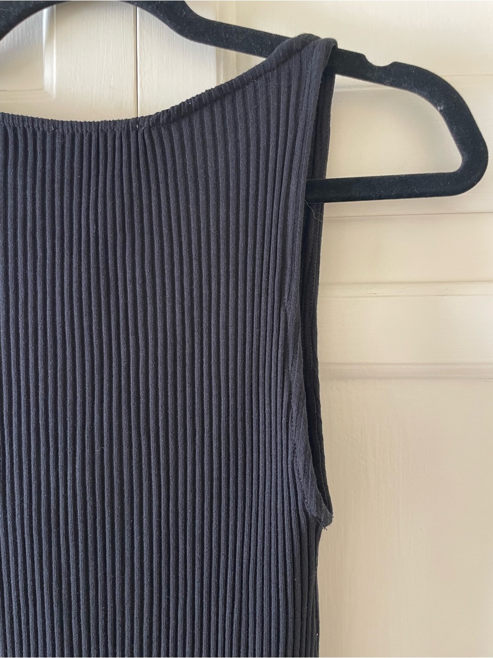 Zara Black Ribbed Button-Down Midi Tank Dress - Picture 4 of 5